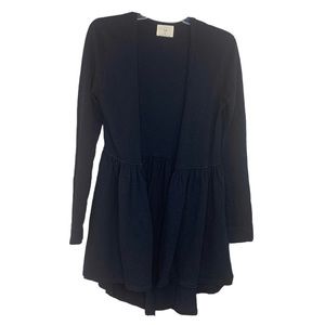T.la Anthropologie S Blue Open Cardigan Sweater